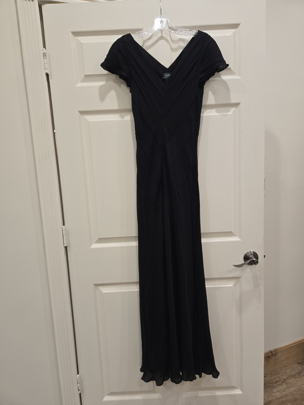 Vintage Ralph Lauren Black Silk Evening Dress